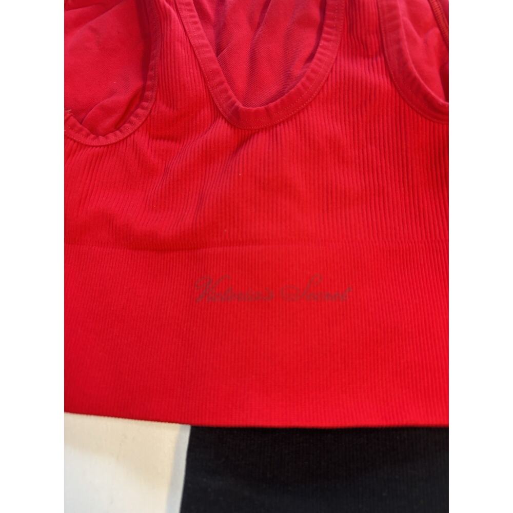 Victoria's Secret Ribbed Knit Wireless Stretch Bralette Set Red Black White S/P - Picture 6 of 12